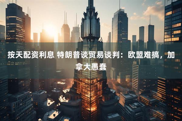 按天配资利息 特朗普谈贸易谈判：欧盟难搞，加拿大愚蠢