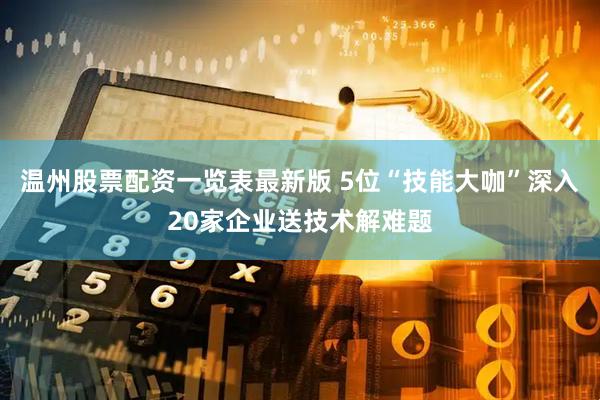 温州股票配资一览表最新版 5位“技能大咖”深入20家企业送技术解难题