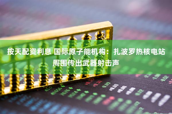 按天配资利息 国际原子能机构：扎波罗热核电站周围传出武器射击声